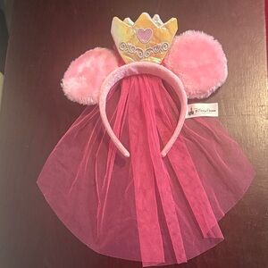 Disney Mouse Ears Princess Pink and Gold Costume Headband
